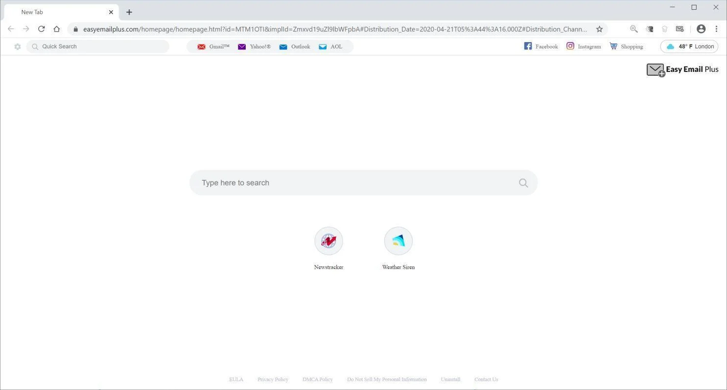 How to remove Easyemailplus.com redirect (Virus Removal Guide) 1 Image: Chrome browser is redirected to Easyemailplus.com