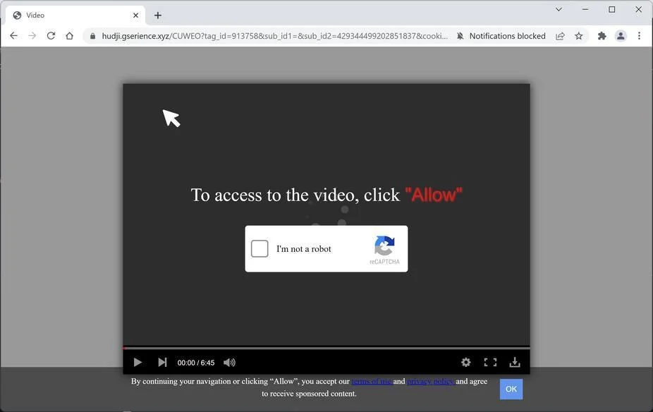 Image: Chrome browser is redirected to Gserience.xyz