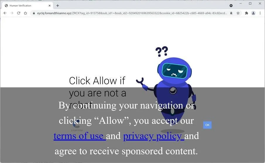 Remove Foreandthisanno.xyz pop-up ads (Virus Removal Guide) 1 Image: Chrome browser is redirected to Foreandthisanno.xyz