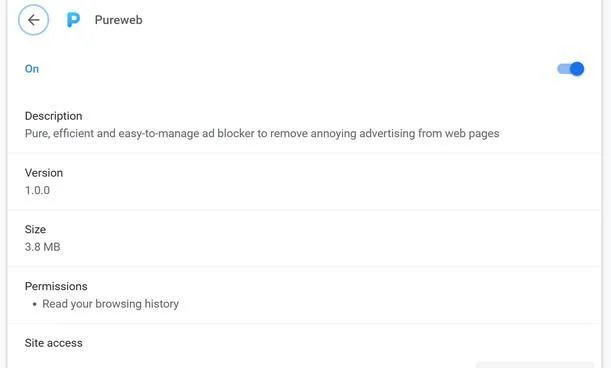 How to Remove Pureweb Browser Extension (Virus Removal Guide) 1 Image: Pureweb Chrome extension