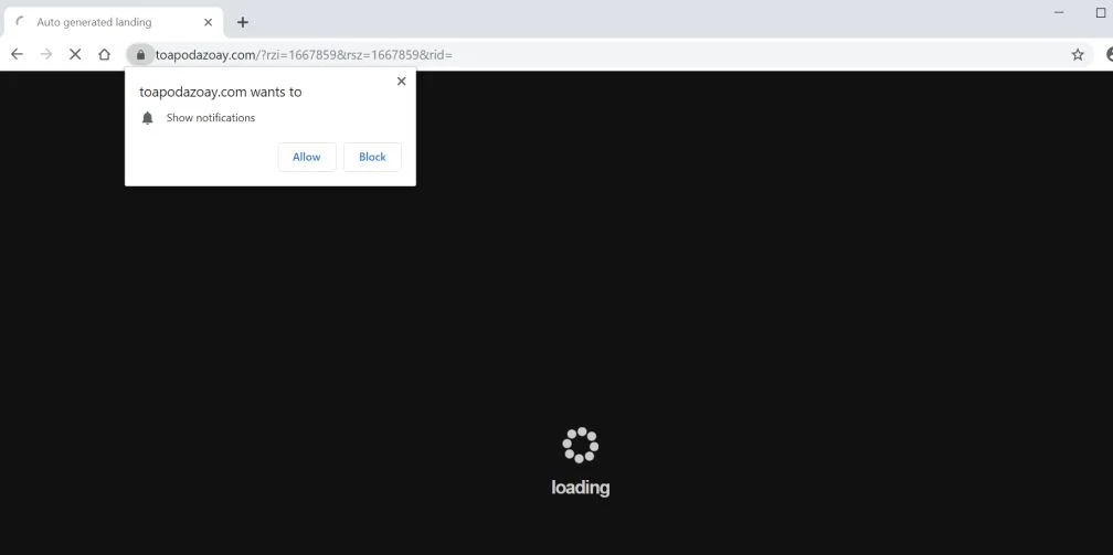 How to remove Toapodazoay.com redirect (Virus Removal Guide) 1 Image: Chrome browser is redirected to the Toapodazoay.com site