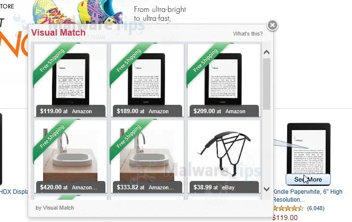 [Image: Visual Match pop-up virus]
