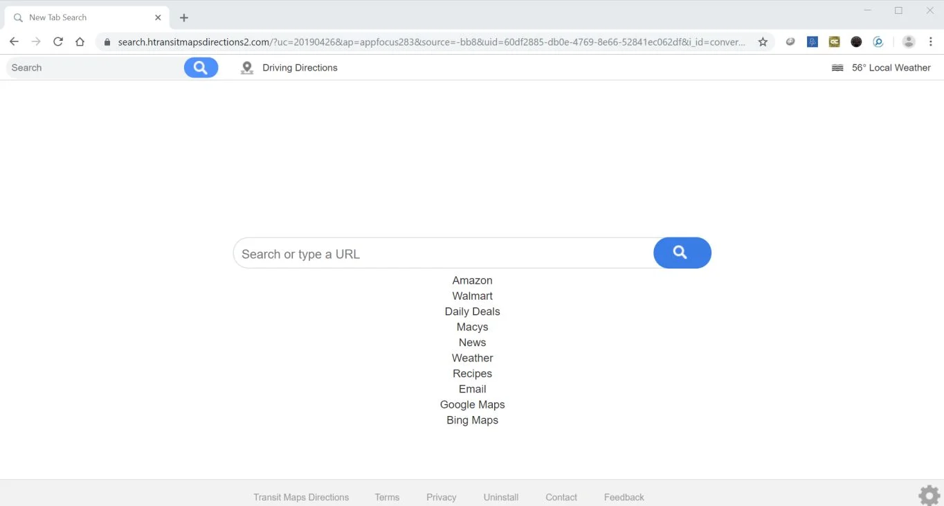 How to remove Transit Maps Directions (Virus Removal Guide) 1 Image: Google Chrome is redirected to the Transit Maps Directions New Tab