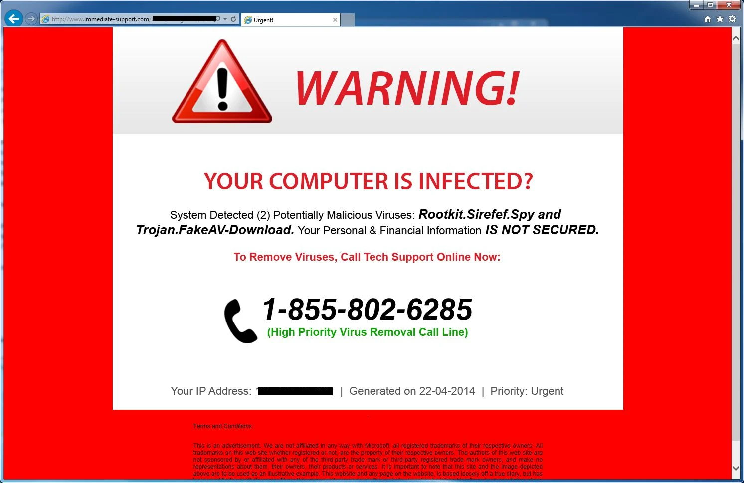 [Image: Immediate-support.com virus]