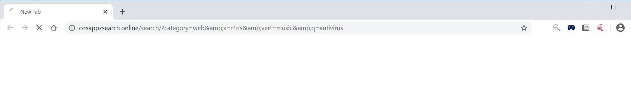 Image: Chrome browser is redirected to Cosappzsearch.online