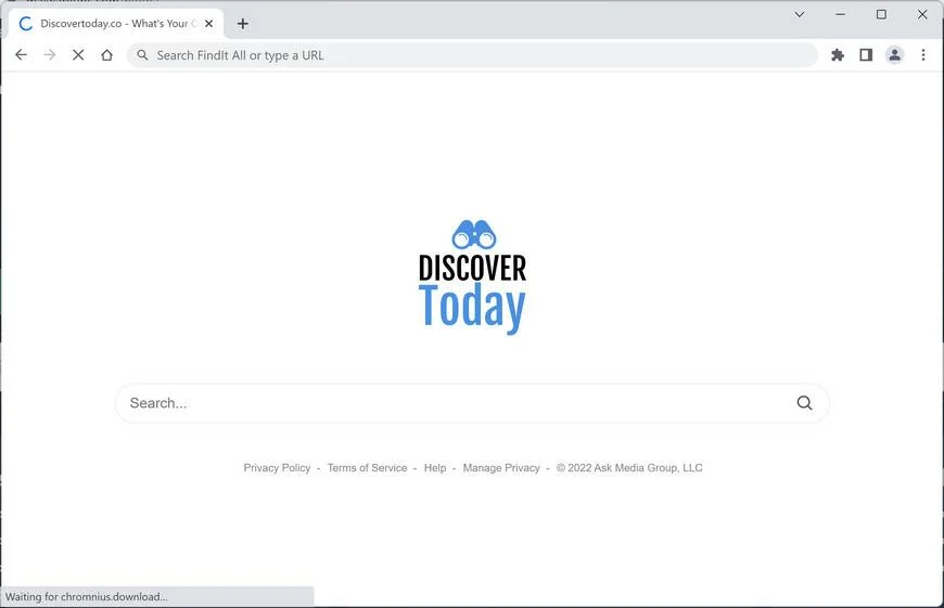 Image: DiscoverToday.co browser redirect