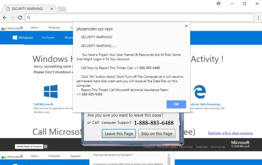 You have a Trojan Pop-up Scam