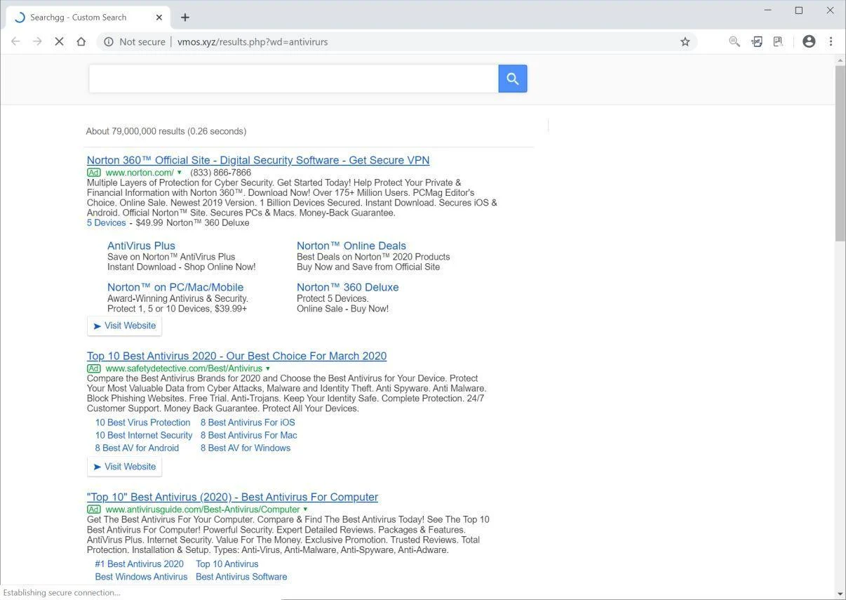 How to remove Vmos.xyz redirect (Virus Removal Guide) 1 Image: Chrome browser is redirected to Vmos.xyz