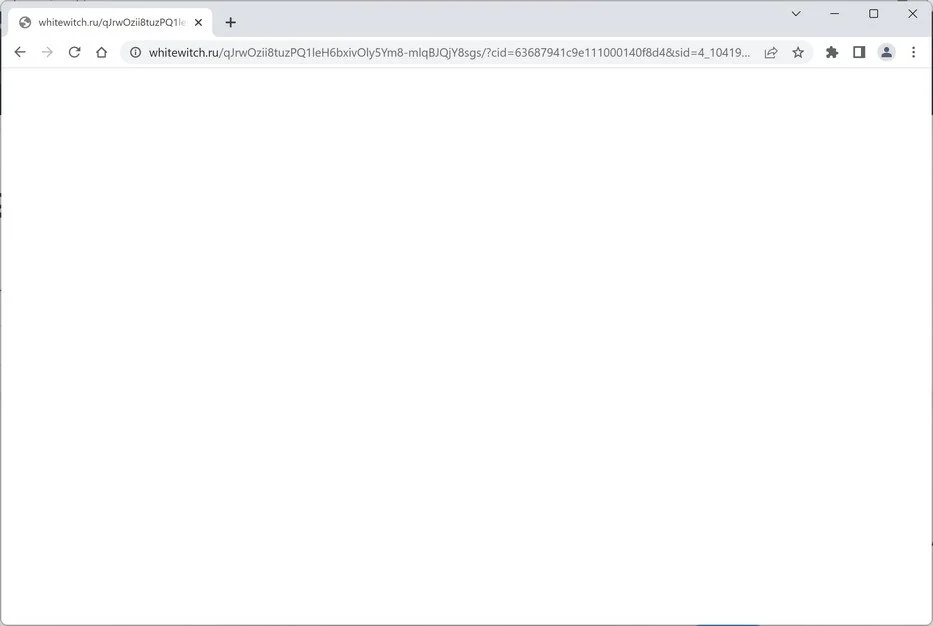 Image: Chrome browser is redirected to the Whitewitch.ru site