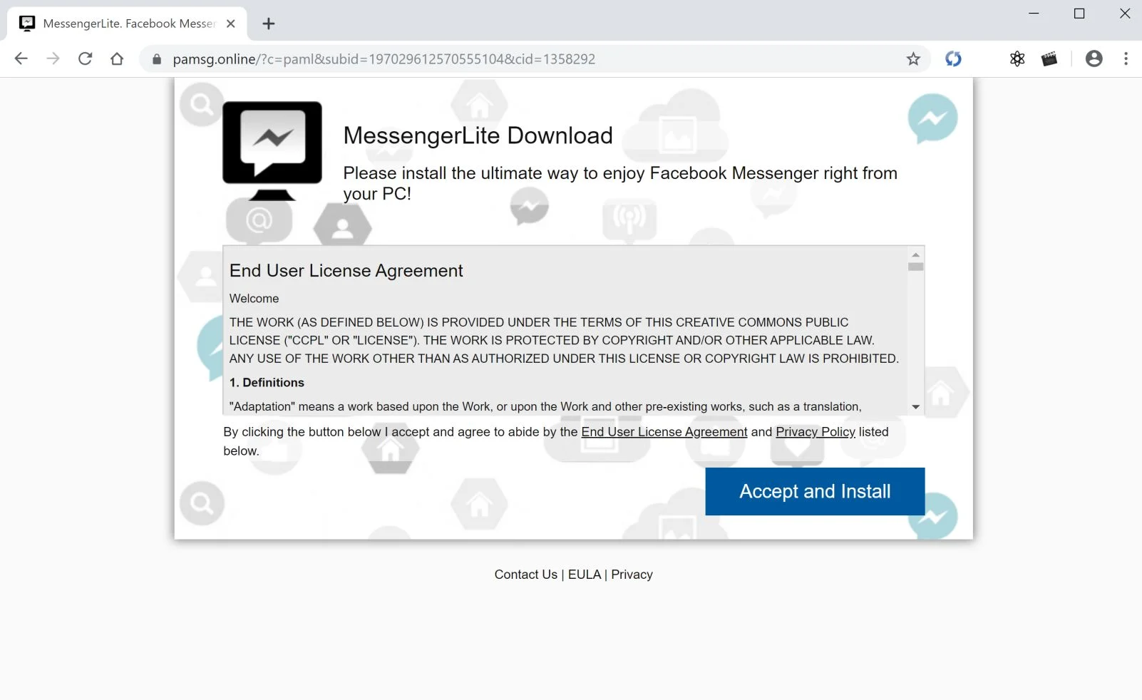 Image: MessengerLite ads