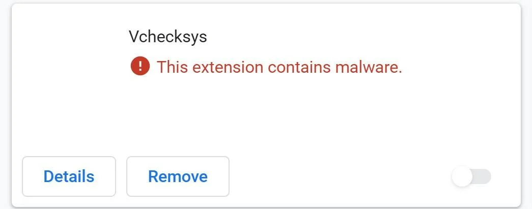 How to Remove Vchecksys Browser Extension (Virus Removal Guide) 1 Image: Vchecksys Chrome extension