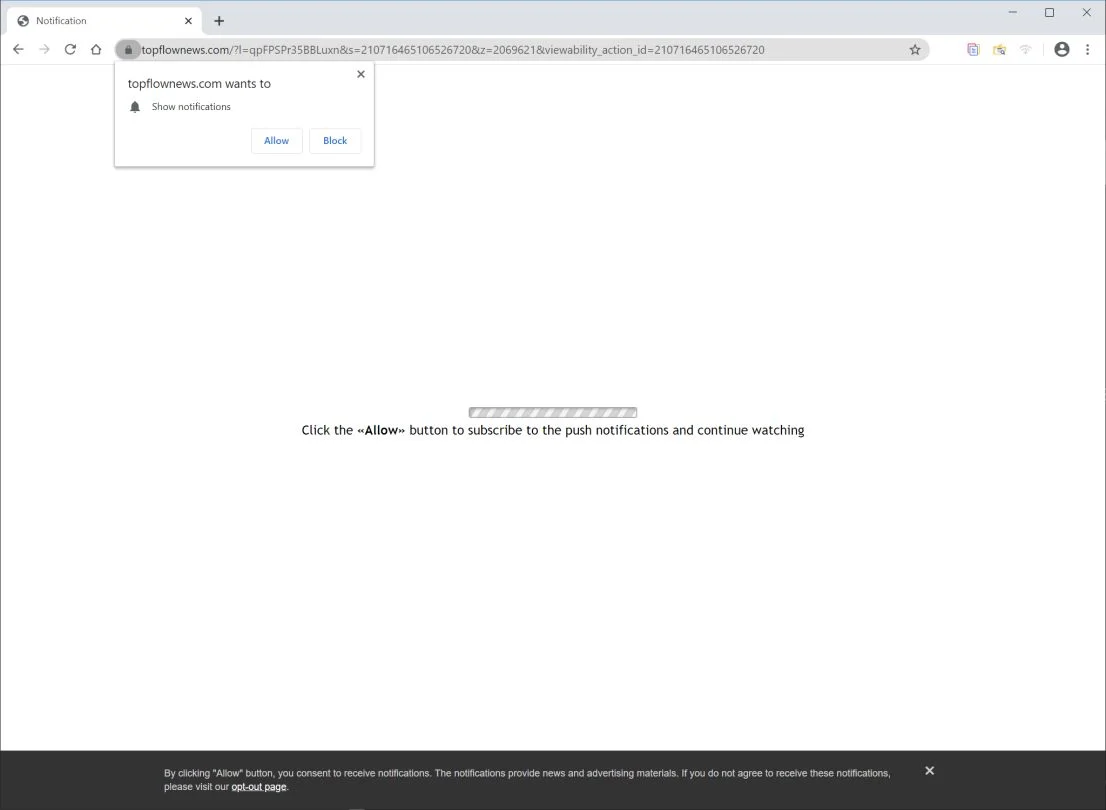 Remove Topflownews.com pop-up ads (Virus Removal Guide) 1 Image: Chrome browser is redirected to Topflownews.com