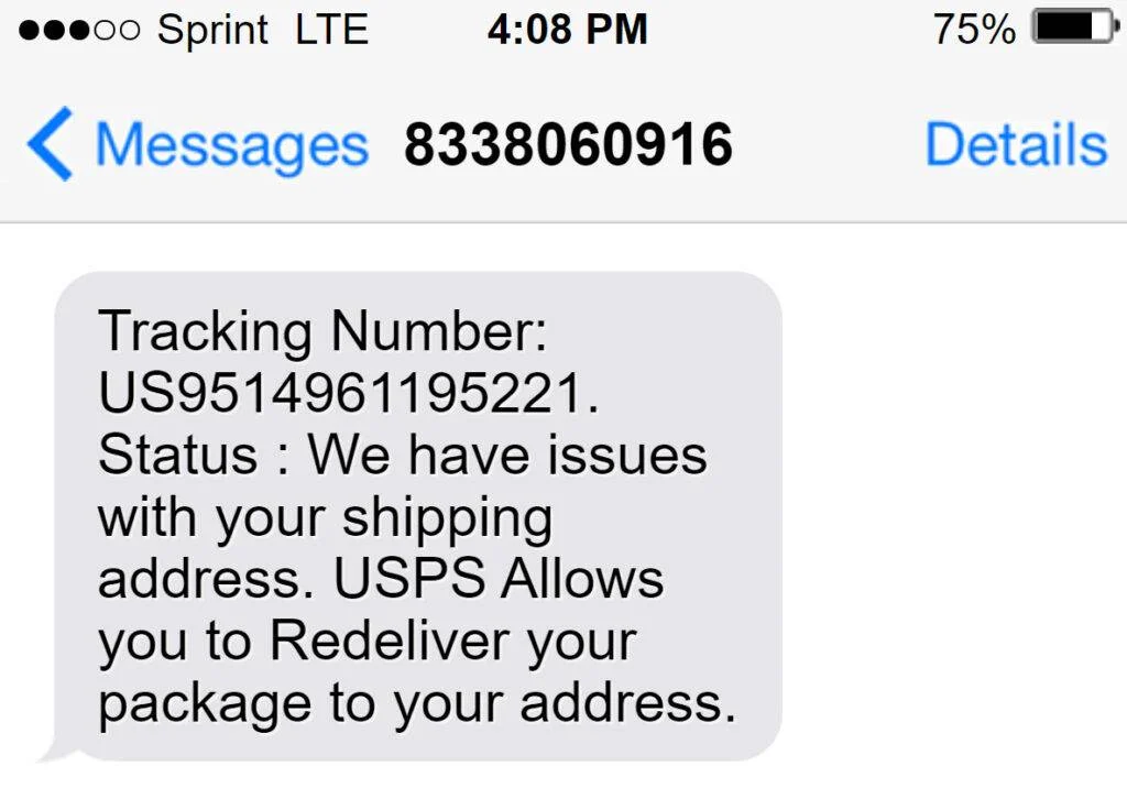US9514961195221 USPS Text Message Scam - Don't Fall For It! 1 scam