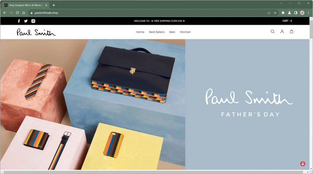 Paul Smith Scam Websites – Beware of These Fake Online Stores 1 paulsmithsale.shop scam
