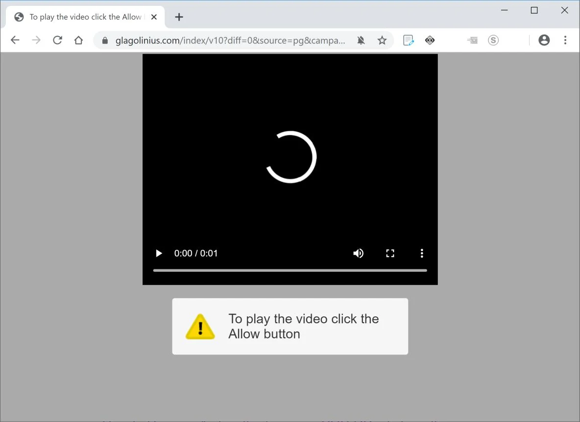 How to remove Glagolinius.com pop-up ads (Virus Removal Guide) 1 Image: Chrome browser is redirected to Glagolinius.com
