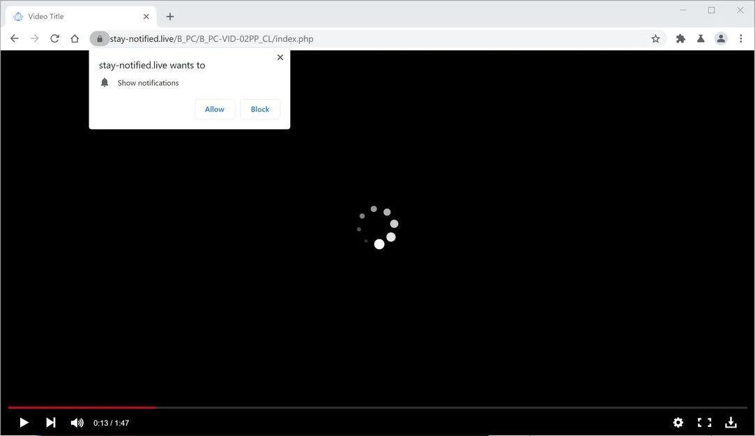 Remove Stay-notified.live pop-up ads (Virus Removal Guide) 1 Image: Chrome browser is redirected to Stay-notified.live