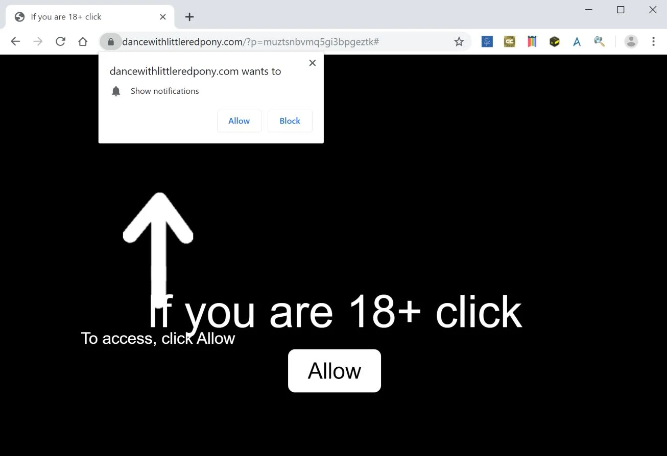 Remove Dancewithlittleredpony.com pop-up ads (Virus Removal Guide) 1 Image: Google Chrome is redirected to Dancewithlittleredpony.com