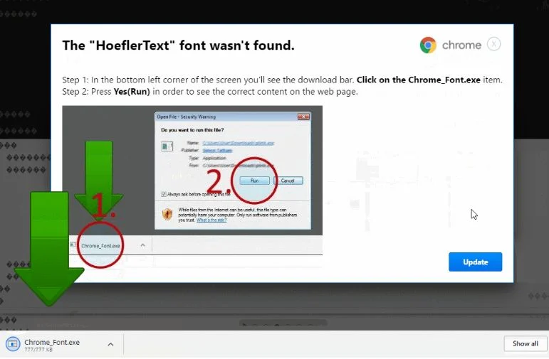 Chrome_Font.exe pop-ups Chrome_Font.exe virus