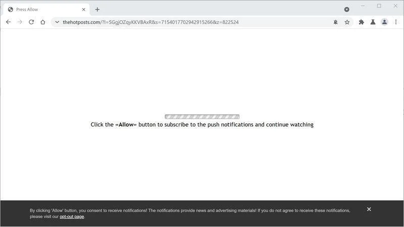 Remove Thehotposts.com pop-up ads (Virus Removal Guide) 1 Image: Chrome browser is redirected to Thehotposts.com