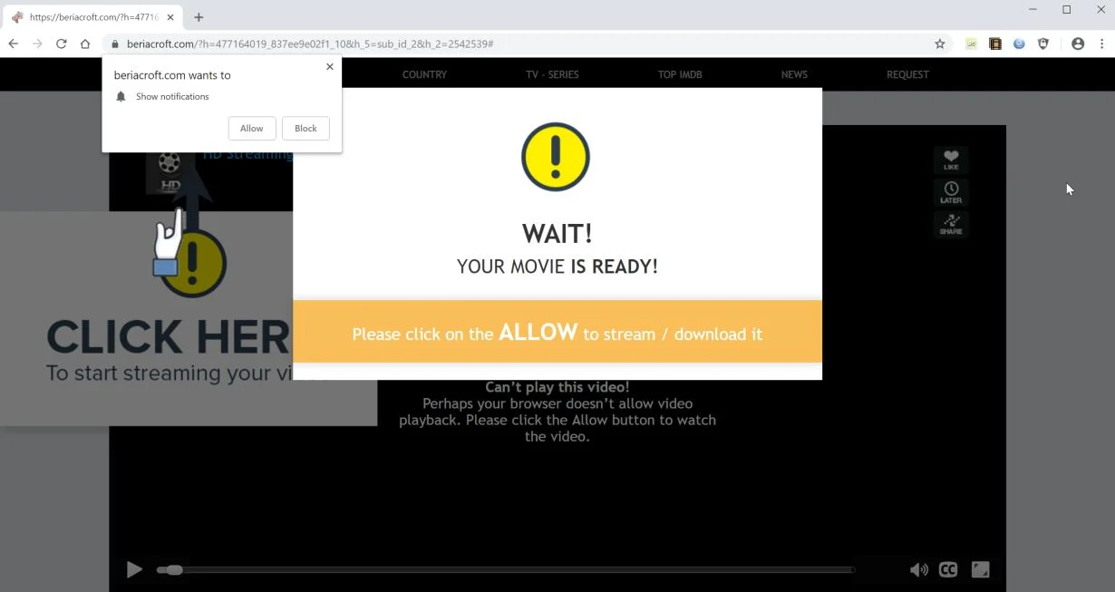 beriacroft.com redirect virus