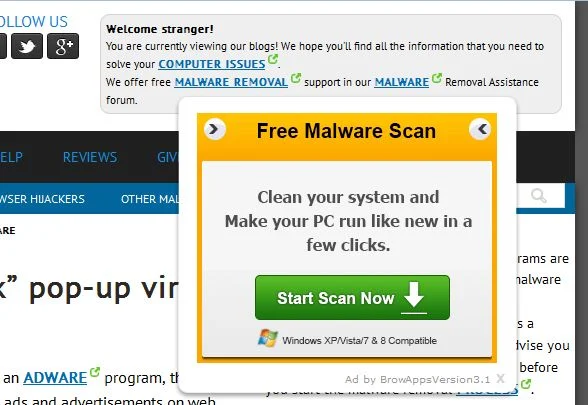 Ads by BrowAppsVersion3.1 virus