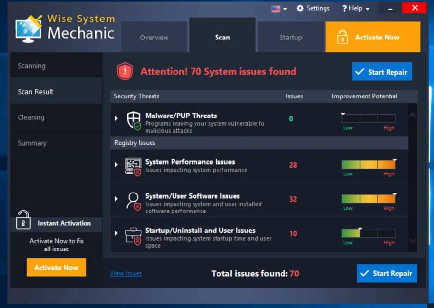 Wise System Mechanic popup