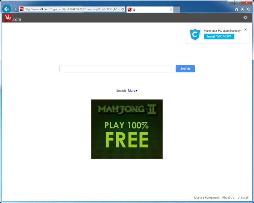 Picture of V9.com virus
