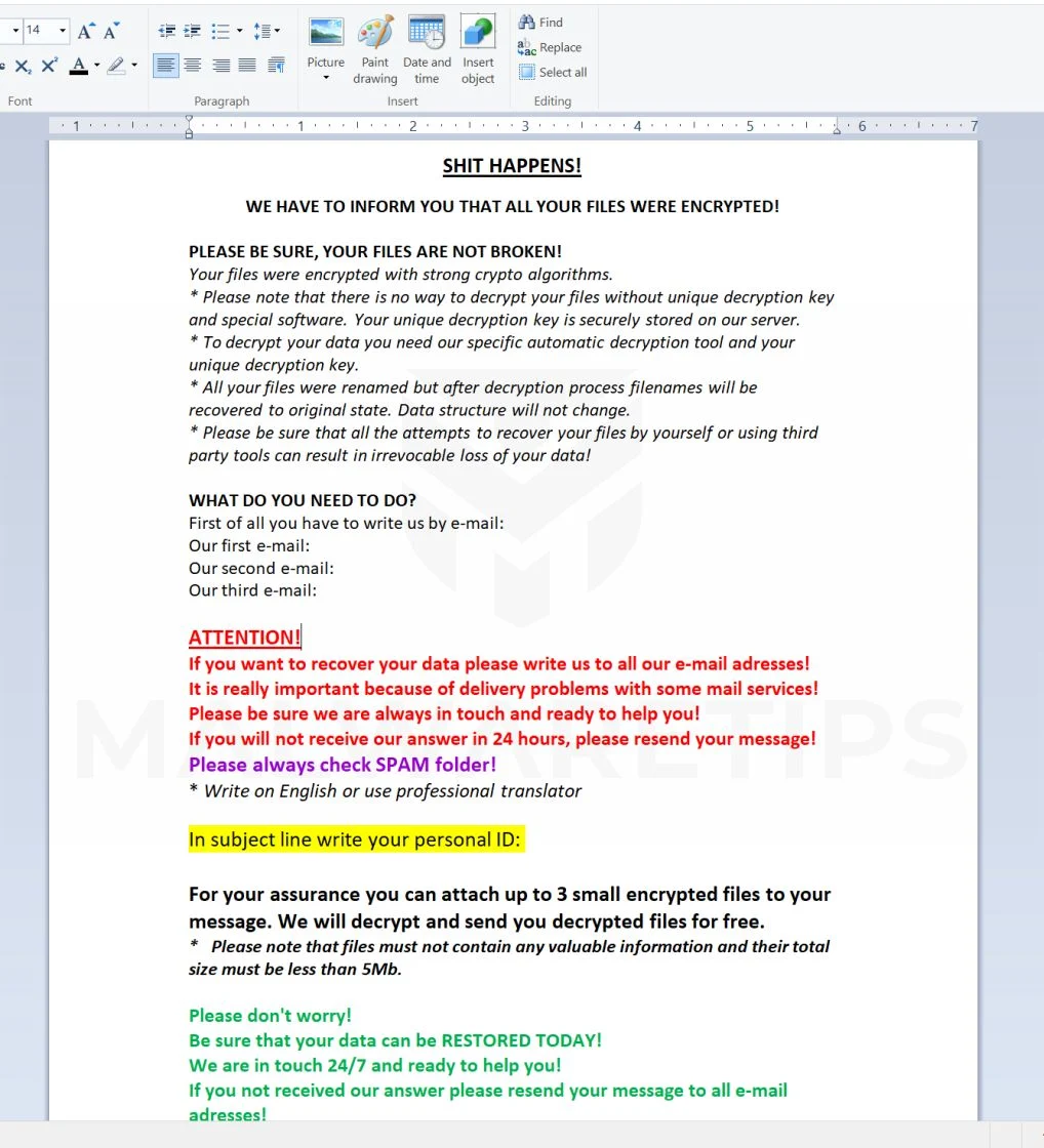 Image: [SantaGman@criptext.com] SNTG ransomware