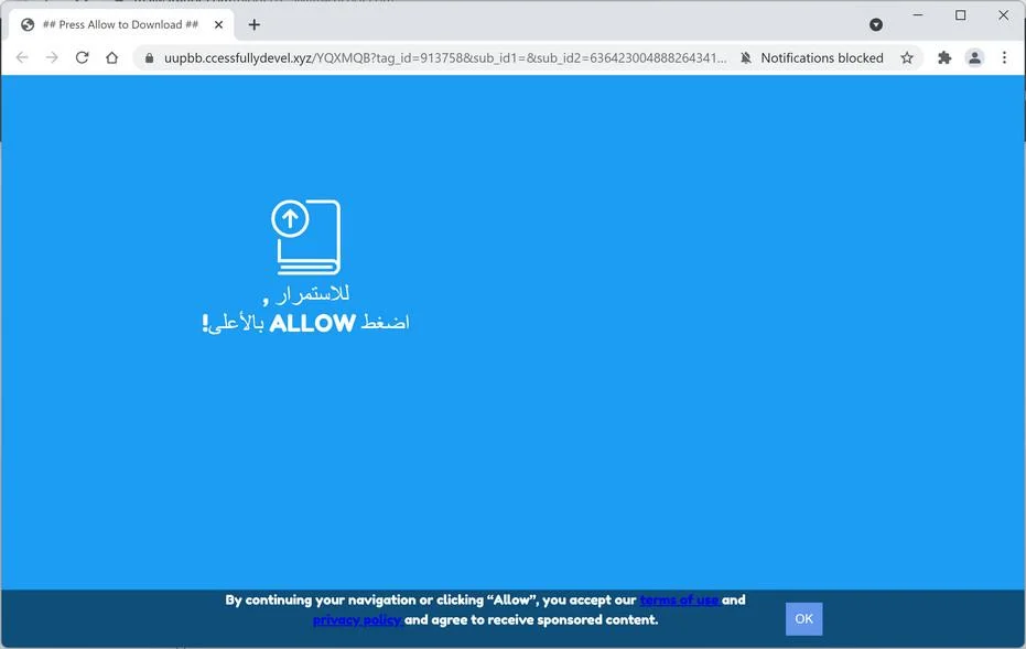 Remove Ccessfullydevel.xyz pop-up ads (Virus Removal Guide) 1 Image: Chrome browser is redirected to Ccessfullydevel.xyz