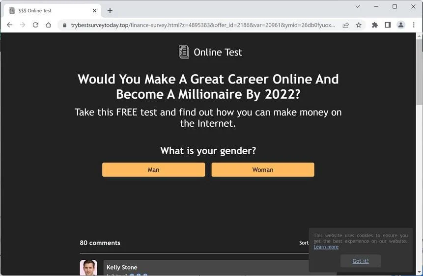 Image: Trybestsurveytoday.top Fake Amazon Survey