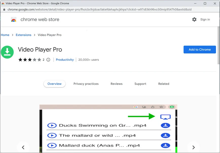 Image: Video Player Pro Chrome Extension