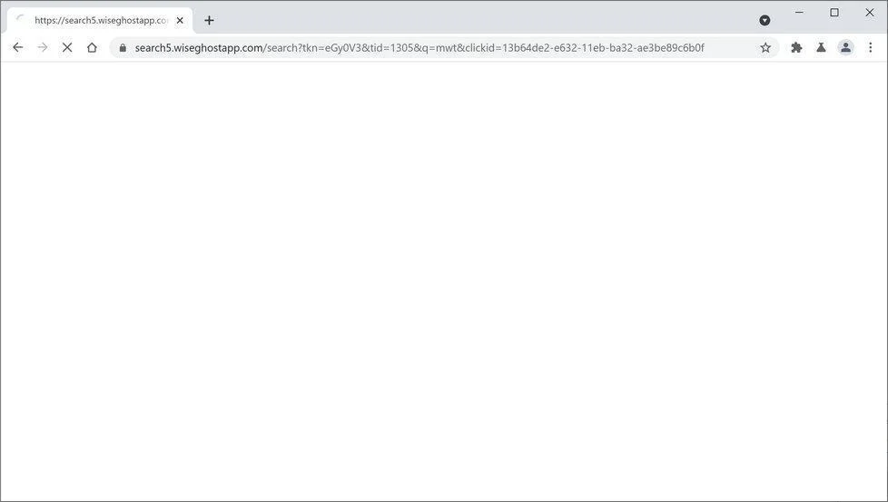 Image: Chrome browser is redirected to WiseGhost Search