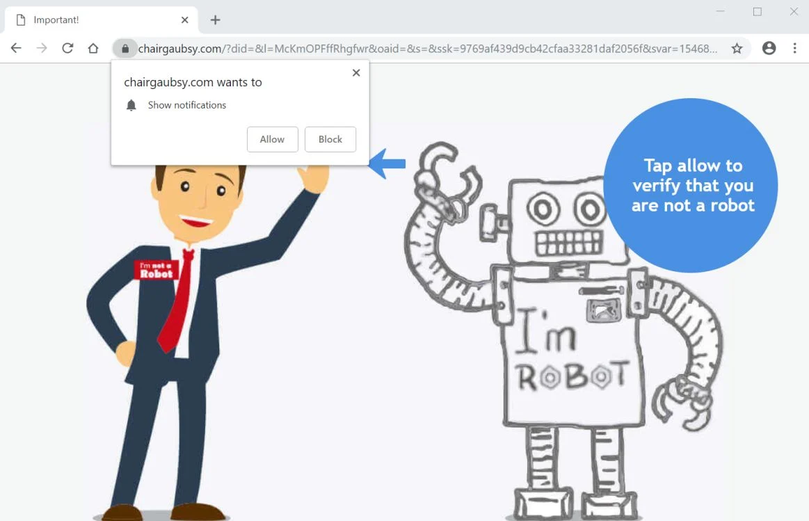 Tap allow to verify that you are not a robot Scam