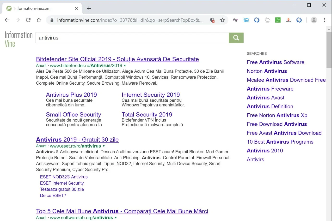 How to remove Informationvine.com redirect (Virus Removal Guide) 1 Image: Google Chrome is redirected to Informationvine.com