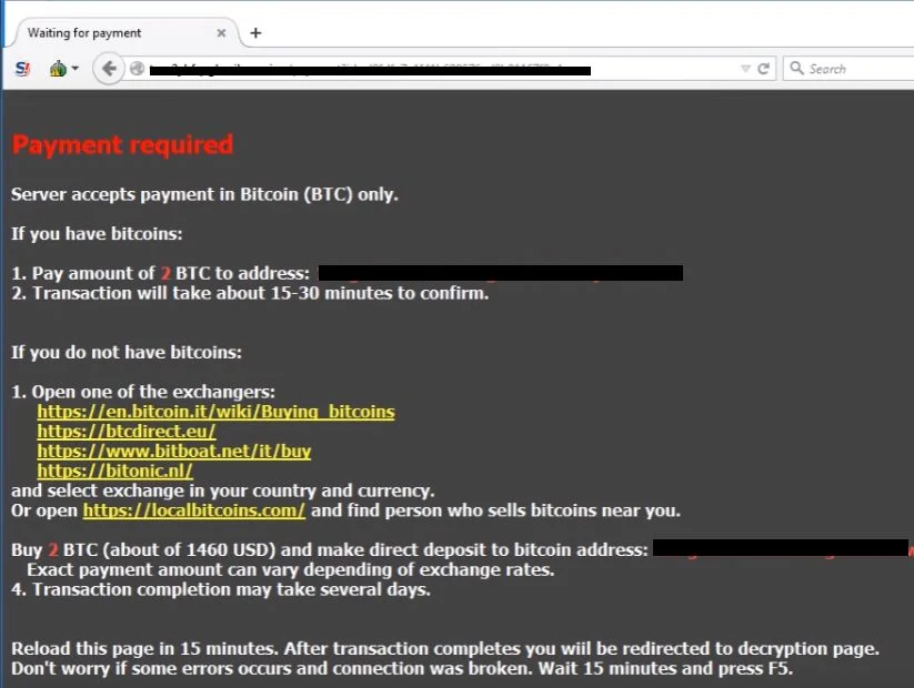 CTB-Locker payment page CTB-Locker payment required