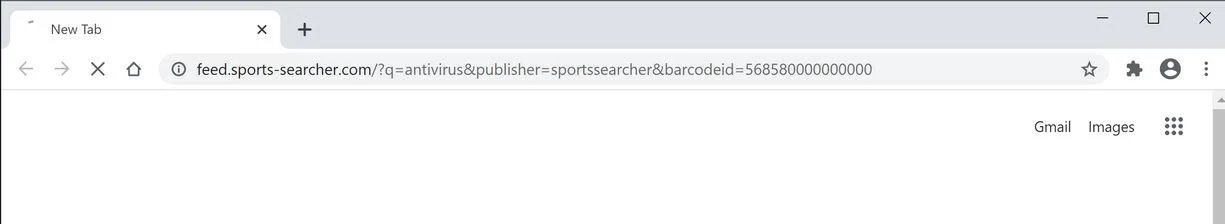 Image: Chrome browser is redirected to SportsSearcher Search