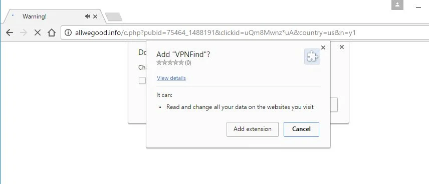 VPNFind by allwegood.info virus