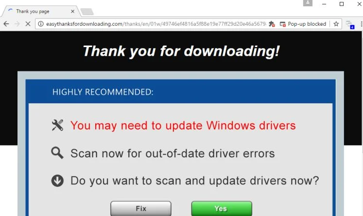 Easythanksfordownloading.com virus