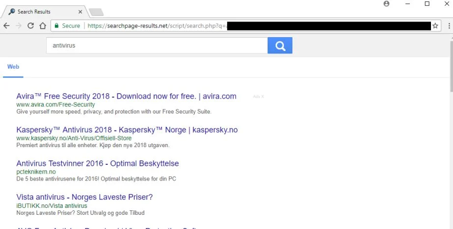 searchpage-results.net redirect virus