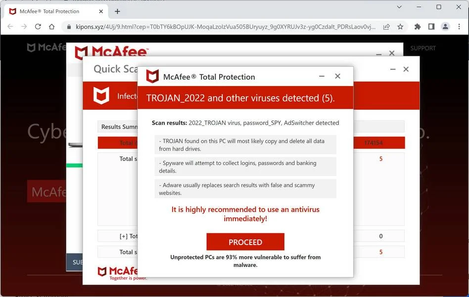 Image: Kipons.xyz Fake Antivirus Scan