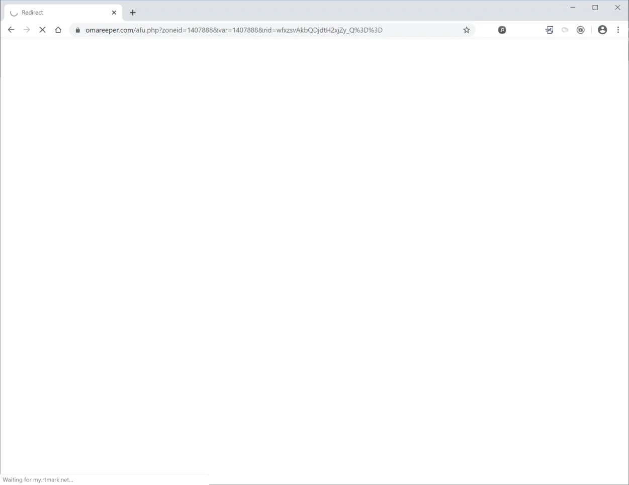 Image: Chrome browser is redirected to Omareeper.com