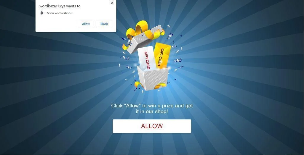 Remove Wordbazar1.xyz pop-up ads (Virus Removal Guide) 1 Image: Chrome browser is redirected to Wordbazar1.xyz