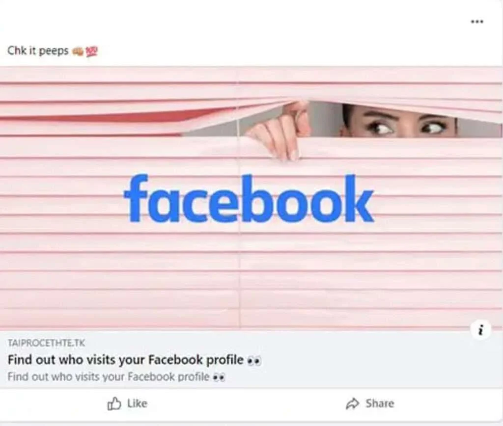 Beware of Facebook Scams Claiming You Can See Your Profile Visitors 1 facebook scam