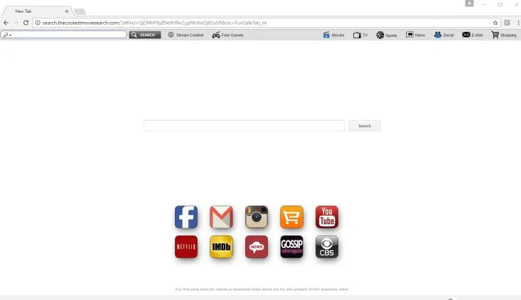 Search.thecoolestmoviesearch.com homepage