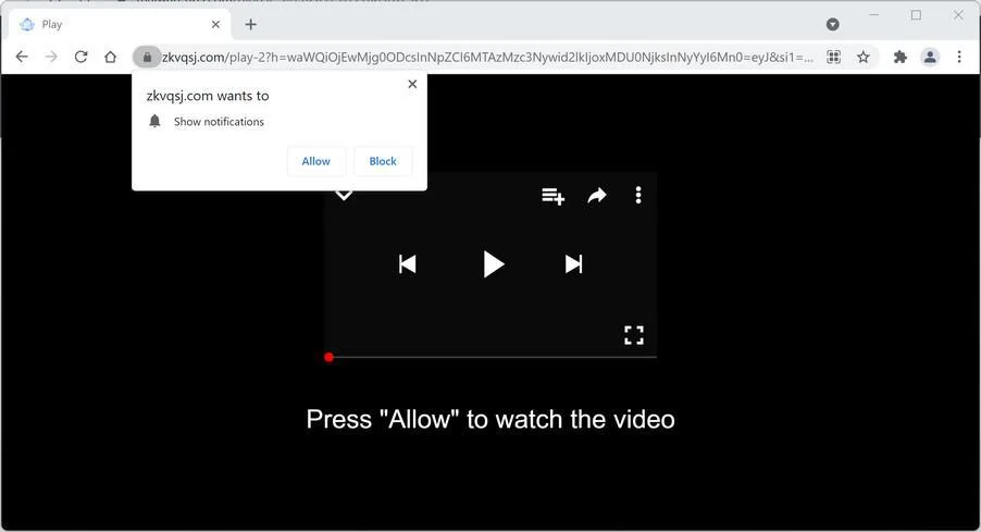 Remove Zkvqsj.com pop-up ads (Virus Removal Guide) 1 Image: Chrome browser is redirected to Zkvqsj.com