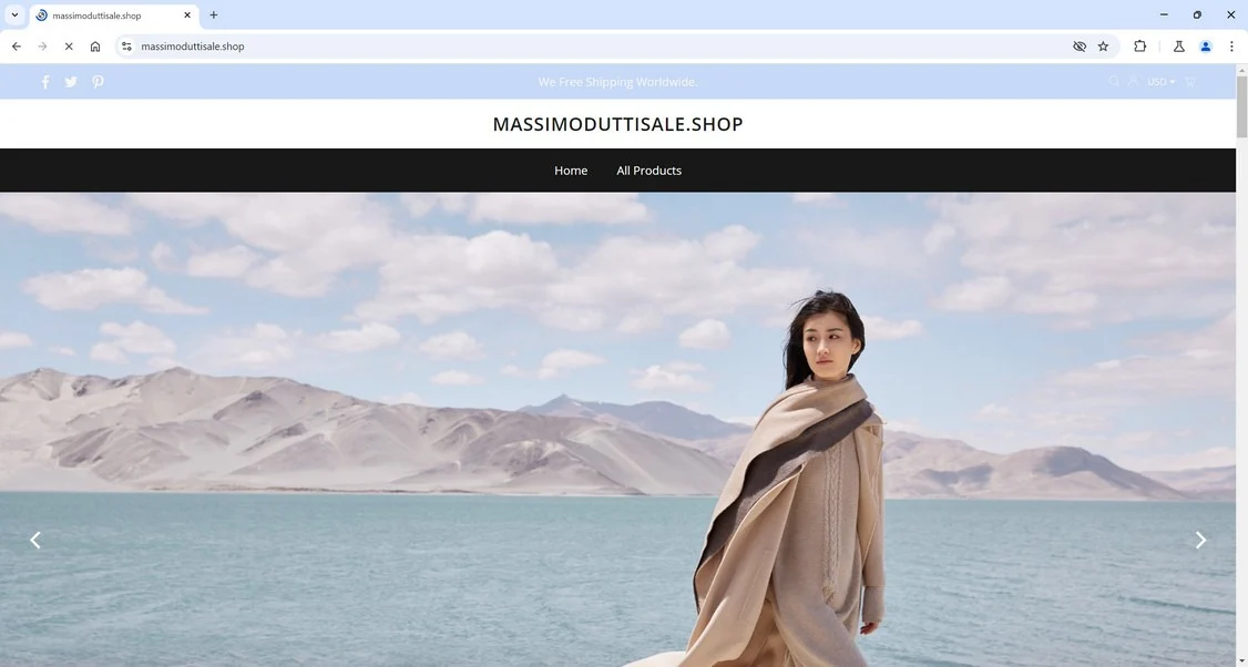 MassimoDuttiSale.shop Scam: A Fake Massimo Dutti Website 1 Massimoduttisale.shop scam