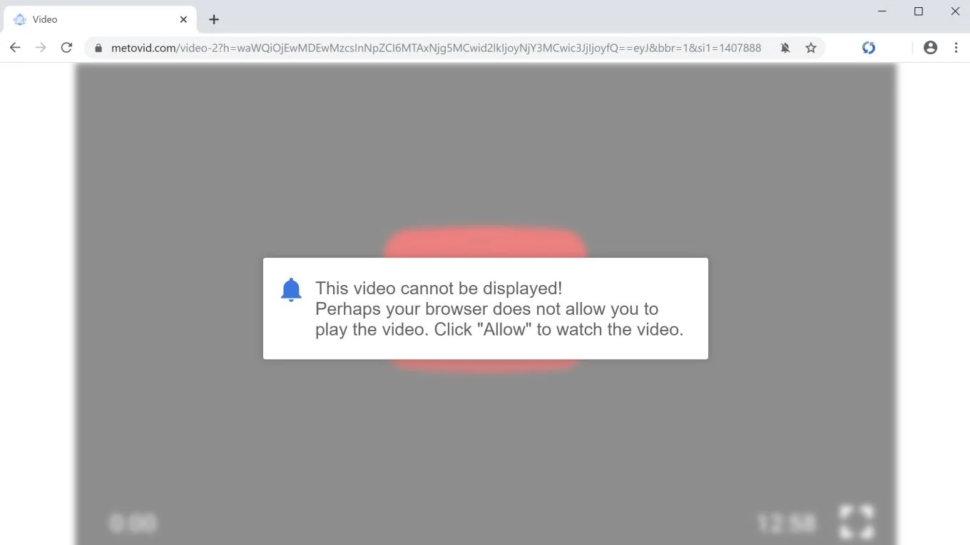 How to remove Metovid.co pop-up ads (Virus Removal Guide) 1 Image: Chrome browser is redirected to Metovid.com