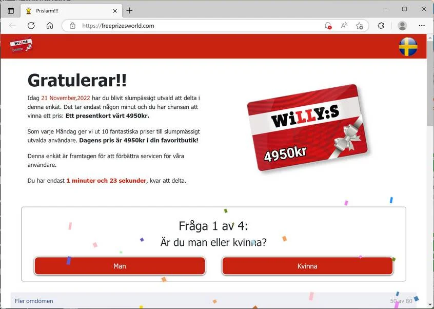 Remove FreePrizesWorld.com Ads (Virus Removal Guide) 1 Image: Freeprizesworld.com Ads