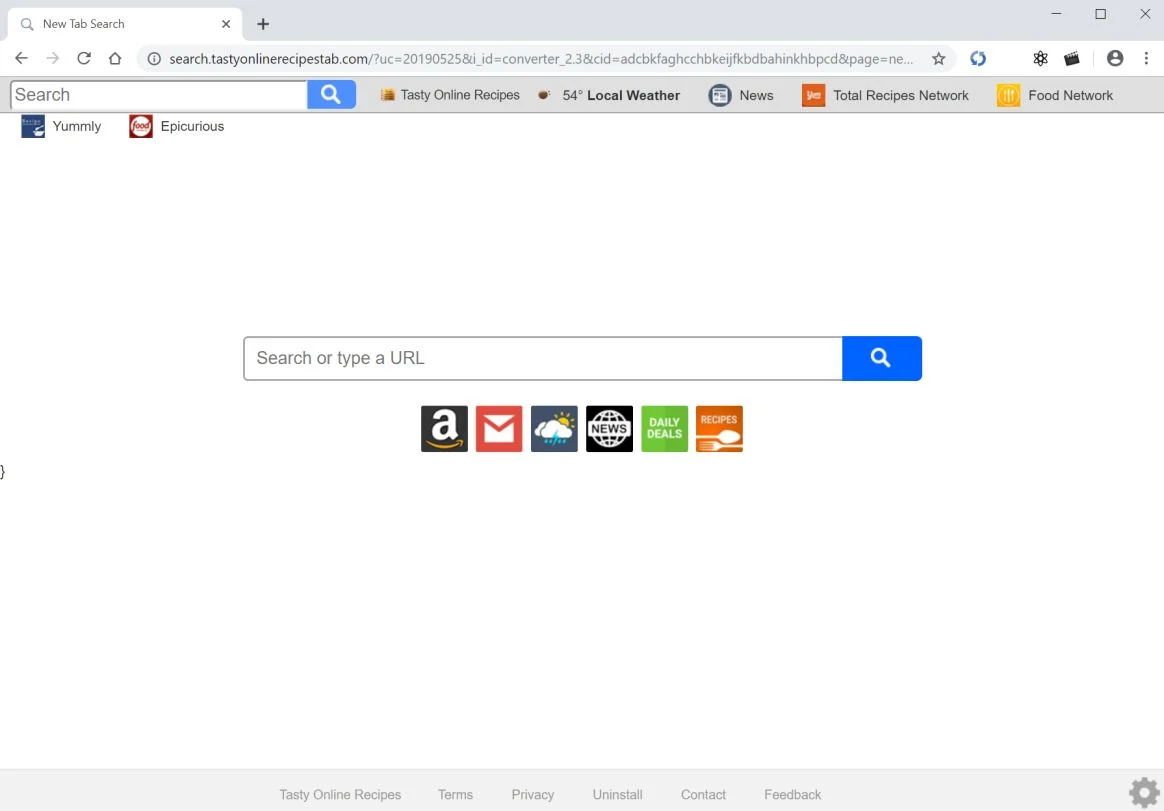 How to remove Tastyonlinerecipestab.com redirect (Virus Removal Guide) 1 Image: Chrome browser is redirected to Tastyonlinerecipestab.com