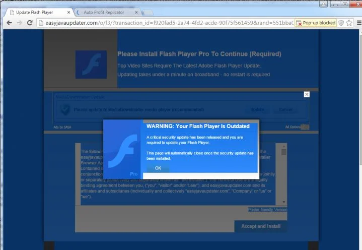 EasyJavaUpdater.com pop-up virus EasyJavaUpdater.com virus